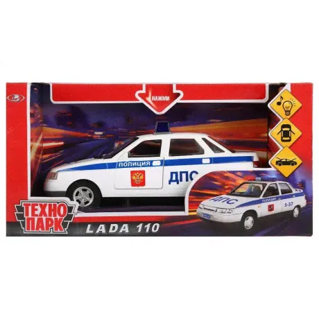 Машина Технопарк LADA 110 Полиция ДПС,свет+звук 180466 A553-H11060-0