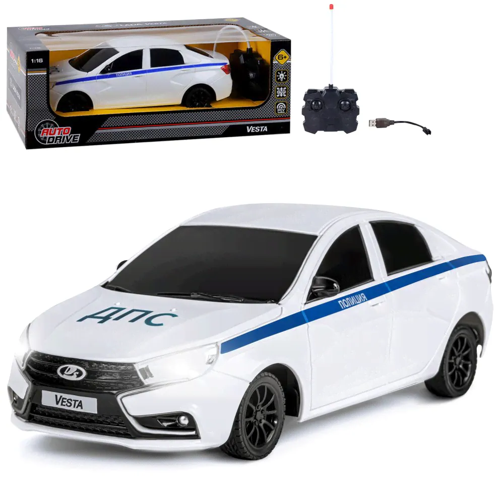 Машина Lada Vesta полиция 1:16 радиоуправляемая-0