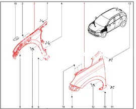 Крыло переднее для Lada XRAY Cross
