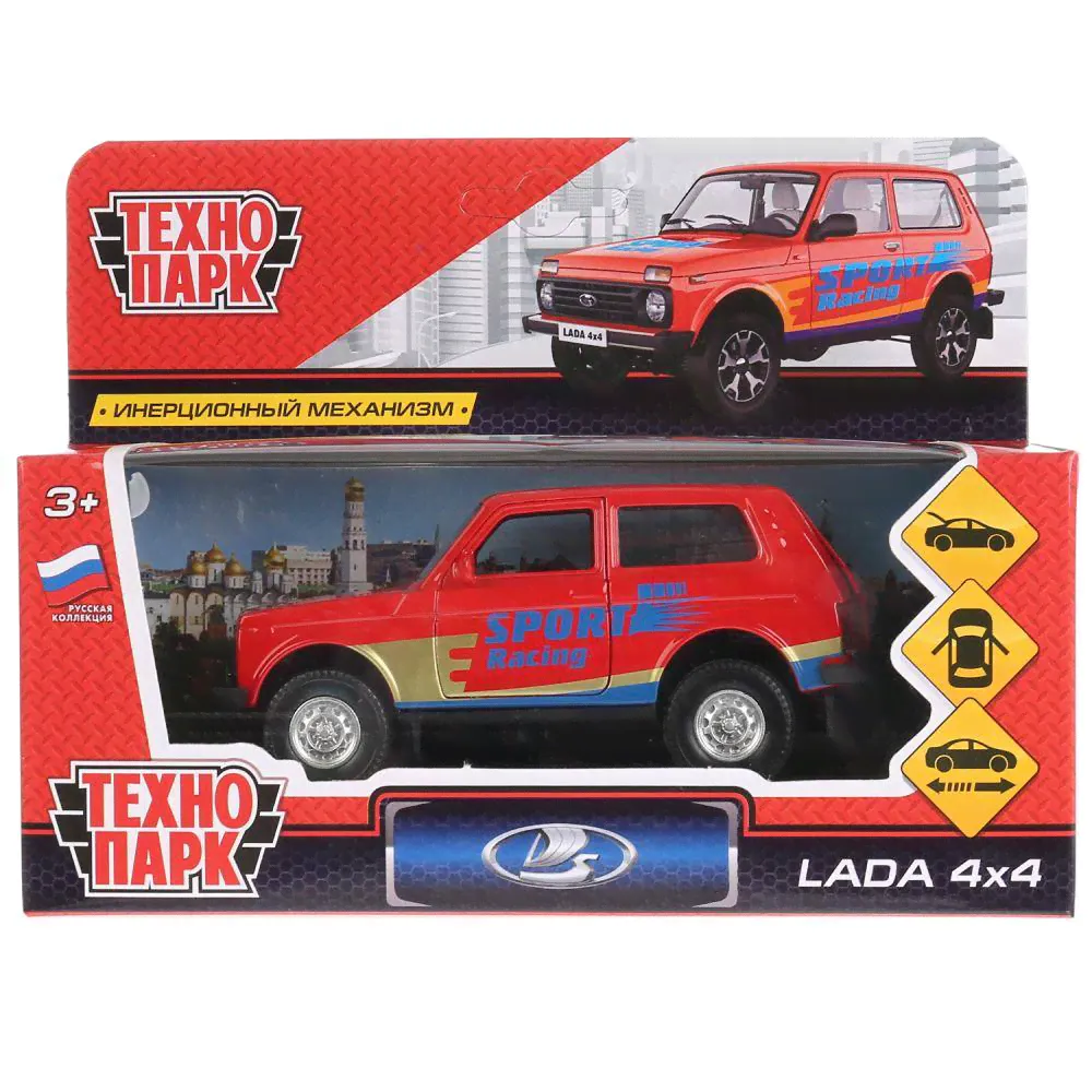 Машина металлическая "Lada 4X4 Спорт" 12см, открыв. двери, с инерцией Технопарк LADA4X4-S-0