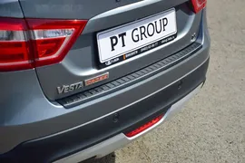 Накладка на задний бампер ПТ Групп для LADA Vesta SW Cross (Веста СВ Кросс) 2017- (ABS), 01410401, LSC111301