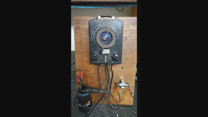 A demostration showing the effect of a bad condenser on an ignition  coil's spark