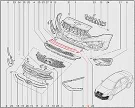 Накладка переднего бампера нижняя для Lada Vesta NG