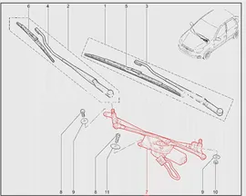 Трапеция стеклоочистителя для Lada Granta, Kalina-2
