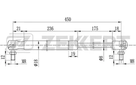 ZEKKERT gf-2100. Амортизатор багажника Lada 2104 (2104) 85- 2108 2109 (2108 2109) 86