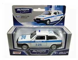 Легковой автомобиль Autotime (Autogrand) Lada 2108 милиция (3306) 1:36 белый