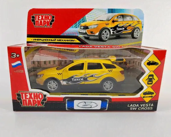 Машина металл. "LADA VESTA SW CROSS. ТАКСИ", инерц., арт. 342462, VESTACROSS-12TAX-GET, Технопарк-0